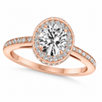 Lab Diamond Halo Engagement Ring 14k Rose Gold (1.71ct)