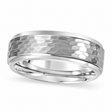 Men's Ridged Wedding Ring Band with Bark Finish in Tungsten (8.3mm)