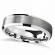 Brushed Center Beveled Tungsten Wedding Band (7mm)