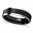 Beveled Edge with Black Brushed Carbide Tungsten Wedding Band (4mm)