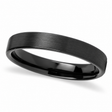 Brushed Finish Flat Carbide Black Tungsten Wedding Band (4mm)