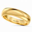 Men's Wedding Ring Dome Comfort-Fit Milgrain 18k Yellow Gold (5 mm)