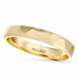 Carved Hammered Finish Wedding Ring Band 14k Yellow Gold (3mm)