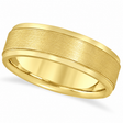 Carved Wedding Band in 14k Yellow Gold For Men (7mm)