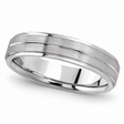 Carved Wedding Band in 14k White Gold For Men (5mm)
