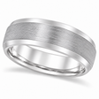 Comfort-Fit Carved Wedding Band in 14k White Gold (7mm)