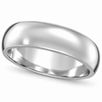 Dome Comfort Fit Wedding Ring Band Palladium (6mm)