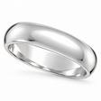 Dome Comfort Fit Wedding Ring Band 18k White Gold (5mm)