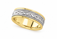 Hand Made Celtic Wedding Band in 14k Two Tone Gold (6mm)