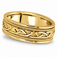 Hand Made Celtic Wedding Band in 14k Yellow Gold (8mm)