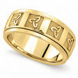 Hand Made Celtic Wedding Band in 14k Yellow Gold (10mm)