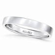 14k White Gold Wedding Band Plain Ring Flat Comfort Fit (3mm)