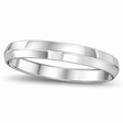 Knife Edge Wedding Ring Band Comfort-Fit 14k White Gold (4mm)