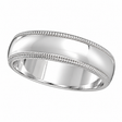 Men's Wedding Band Dome Comfort-Fit Milgrain 14k White Gold (5 mm)