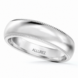 Men's Wedding Band Dome Comfort-Fit Milgrain 14k White Gold (5 mm)