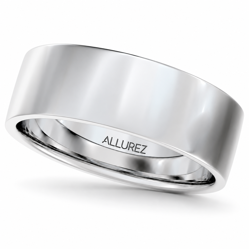 Flat comfort fit wedding band platinum 6mm