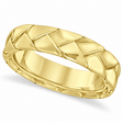 Men's High Polish Braided Handwoven Wedding Ring 14k Yellow Gold (7mm)
