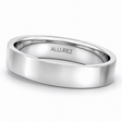 14k White Gold Wedding Band Plain Ring Flat Comfort-Fit (4 mm)