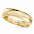 Men's Wedding Band Dome Comfort-Fit Milgrain 14k Yellow Gold (5 mm)