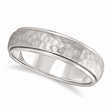 Mens Satin Hammer Finished Wedding Ring Wide Band Palladium (6mm)