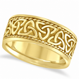 Men's Hand Made Celtic Irish Wedding Ring 18k Yellow Gold (10mm)