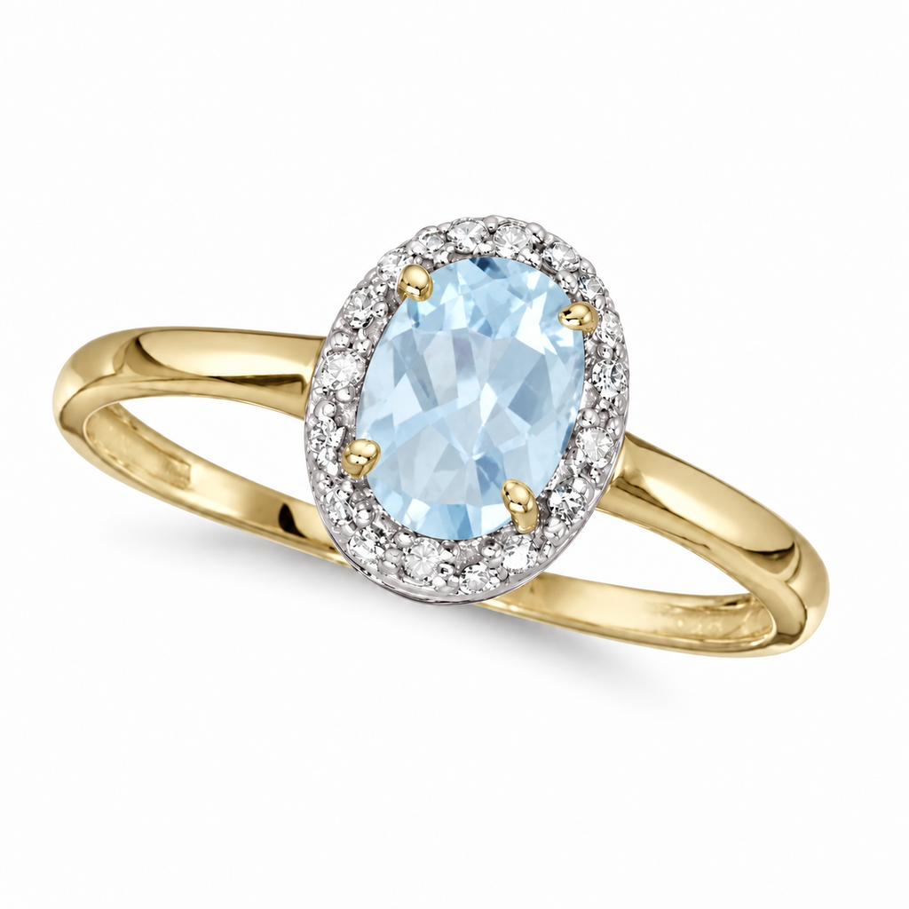 Aquamarine and Diamond Cocktail Ring in 14K Yellow Gold (0.70ct)