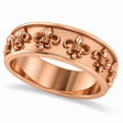 Fleur De Lis Unisex Ring/Wedding Band 14k Rose Gold