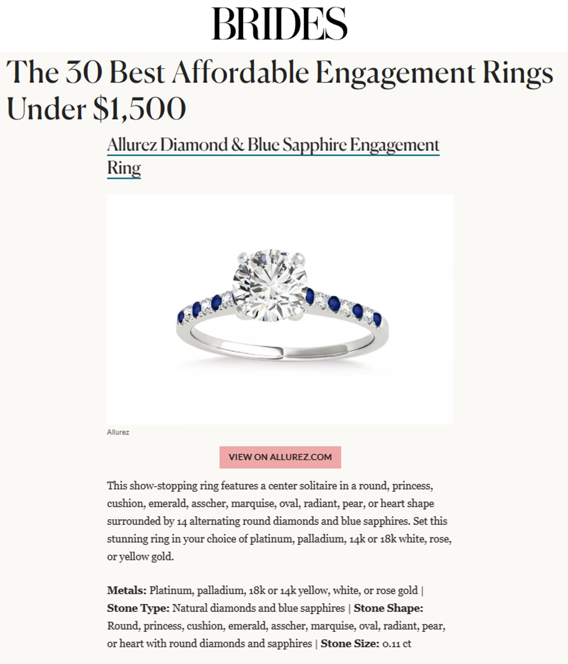 The 30 Best Affordable Engagement Rings Under $1,500
