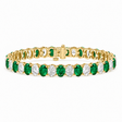 Oval Lab Grown Emerald & Diamond Tennis Bracelet 14k Yellow Gold (15.06ctw)
