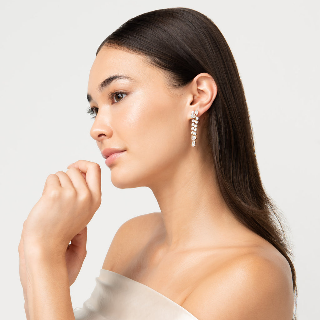 Pear Lab Diamond Dangle Earrings 14K Yellow Gold (9.50ct)