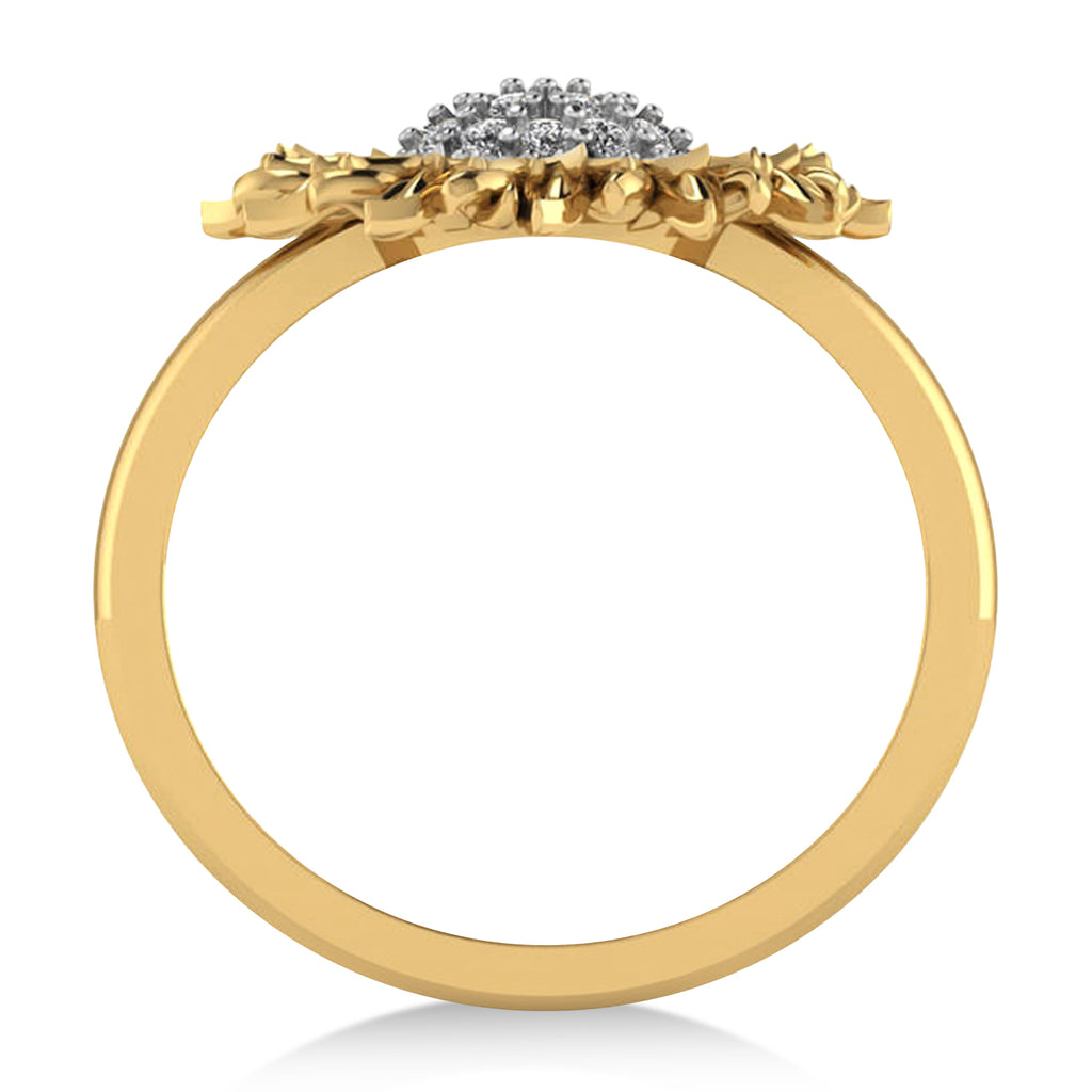 Diamond Sunflower Fashion Ring 14k Two-Tone Gold (0.19ct)