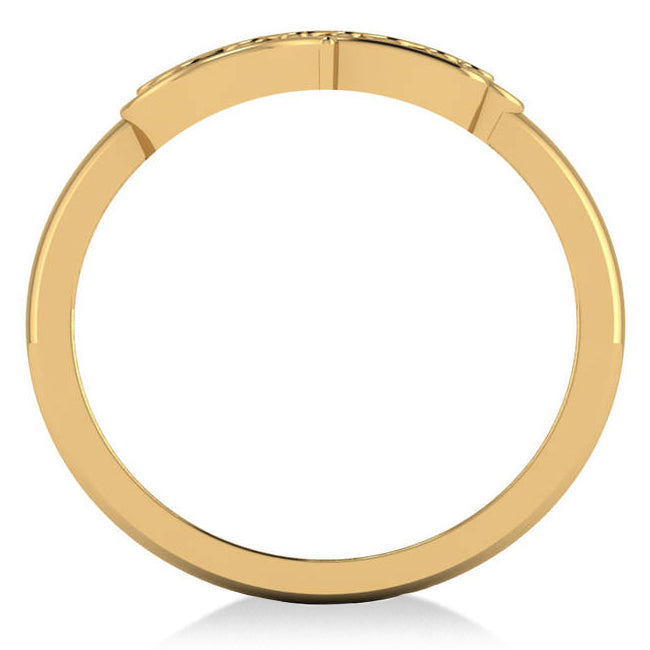 Hand of God Hamsa Swirl Design Spiritual Fashion Ring 14k Yellow Gold