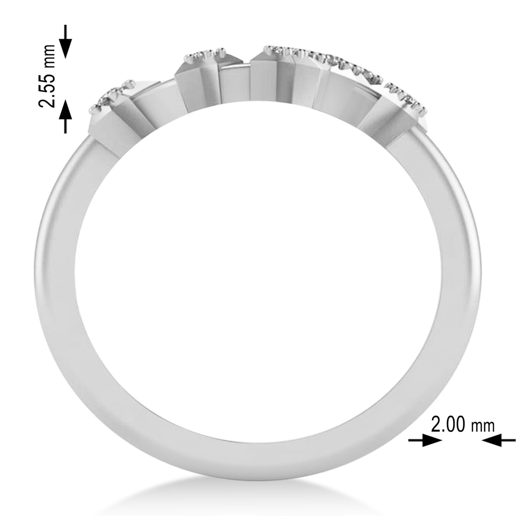 Diamond Scorpio Zodiac Constellation Star Ring 14k White Gold (0.10ct)