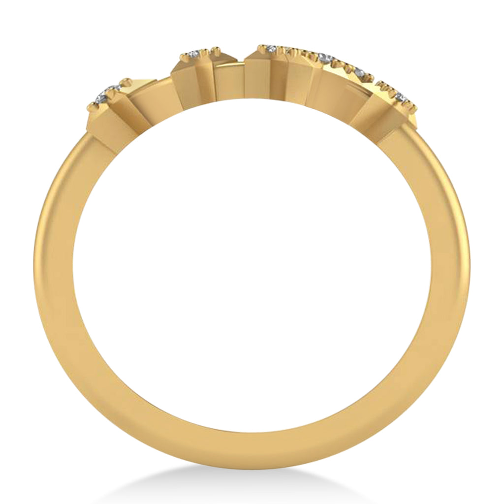 Diamond Scorpio Zodiac Constellation Star Ring 14k Yellow Gold (0.10ct)