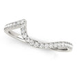 Diamond Contoured Wedding Band 18k White Gold 0.17ct