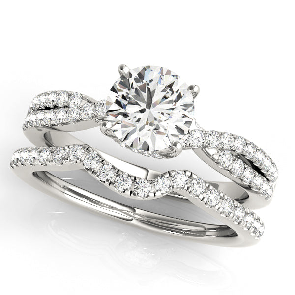 Round Diamond Engagement Ring & Band Bridal Set Platinum 1.32ct