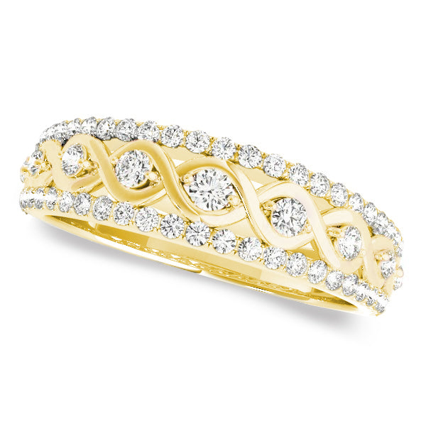 Graduating Diamond Twisted Wedding Band 14k Yellow Gold (0.38ct)