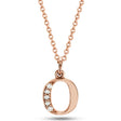 Lowercase "O" Diamond Block Letter Initial Pendant in 14k Rose Gold
