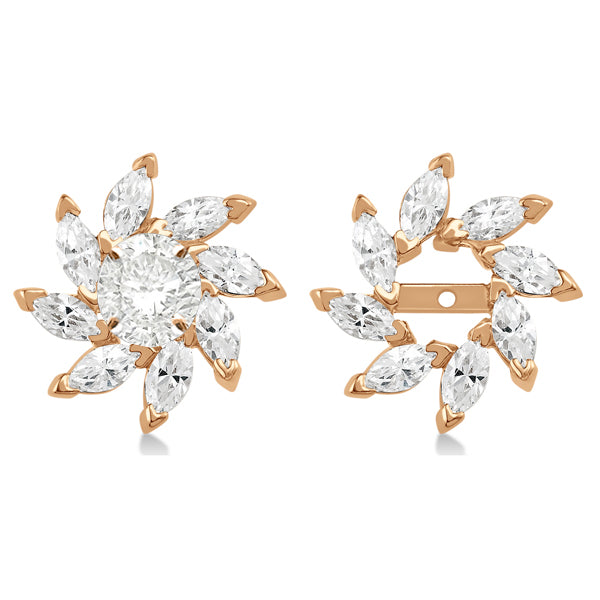 Marquise Earring Jackets in 14k Rose Gold (1.60ct)