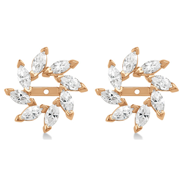 Marquise Earring Jackets in 14k Rose Gold (1.60ct)