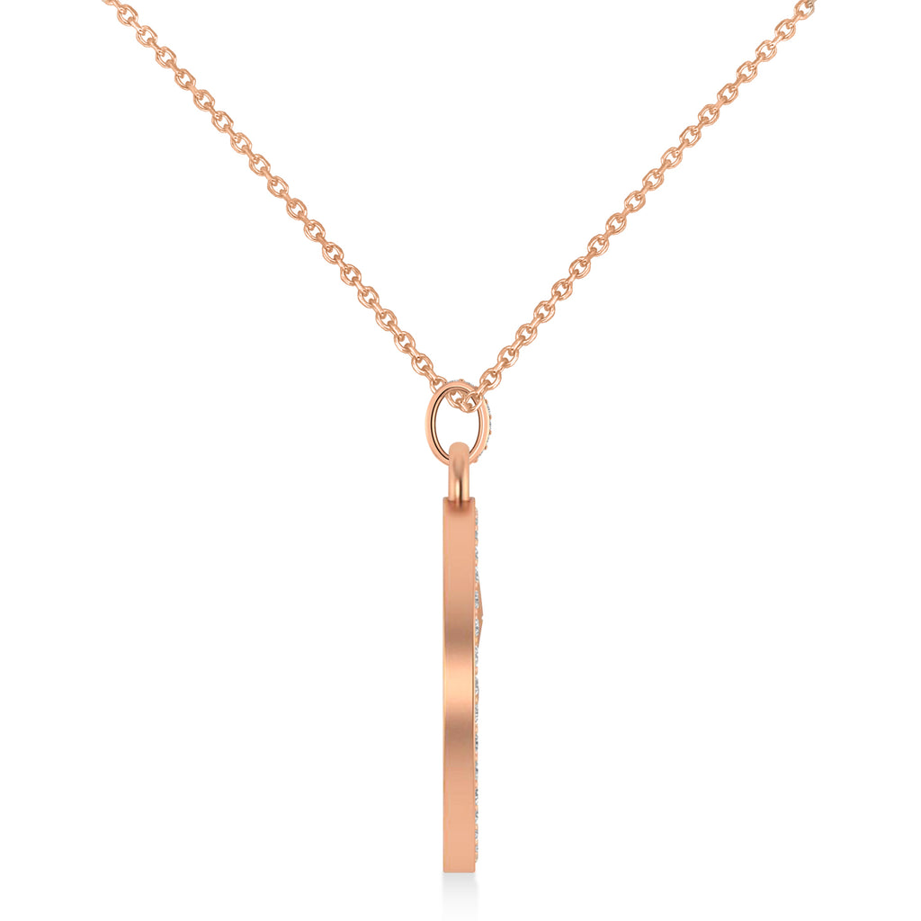 Diamond Cryptocurrency Ethereum Pendant Necklace With Bail 14k Rose Gold (0.44ct)