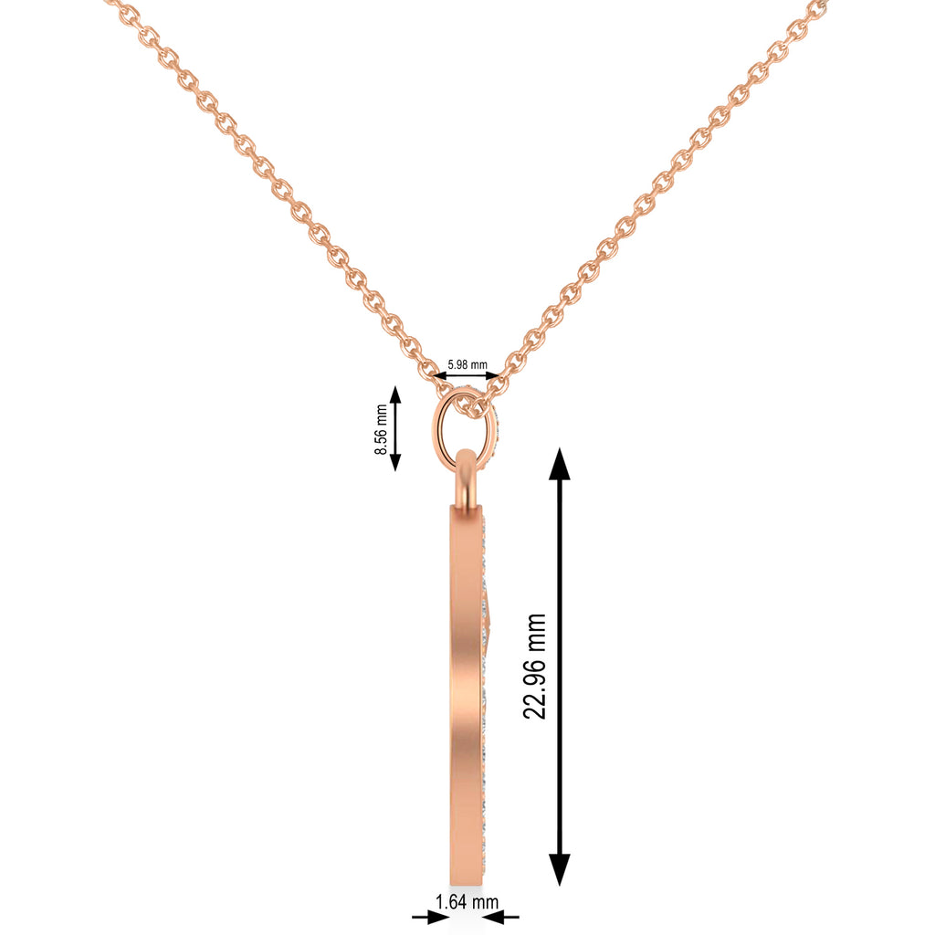 Diamond Cryptocurrency Ethereum Pendant Necklace With Bail 14k Rose Gold (0.44ct)