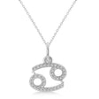 Cancer Zodiac Diamond Pendant Necklace 14k White Gold (0.18ct)