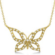 Diamond Butterfly Pendant Necklace 14k Yellow Gold (0.21ctw)