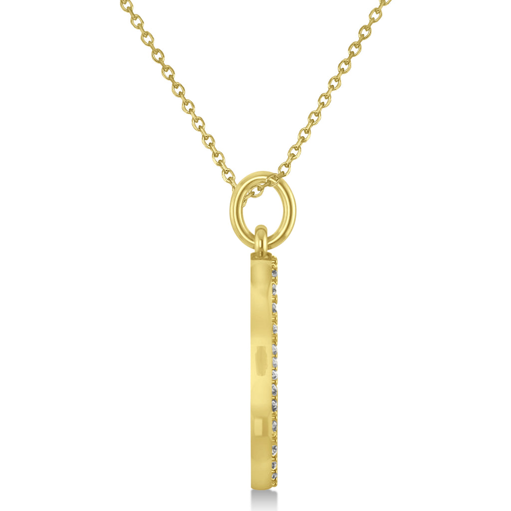 Diamond Swan Pendant Necklace 14k Yellow Gold (0.21ct)