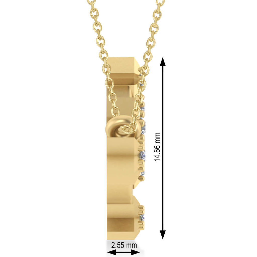 Diamond Scorpio Zodiac Constellation Star Necklace 14k Yellow Gold (0.10ct)