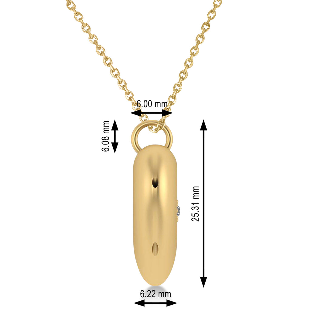 Heart with Compass Rose Locket Necklace 14k Yellow Gold