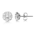 Diamond Flower Cluster Earrings in 14K White Gold (3.00ct)