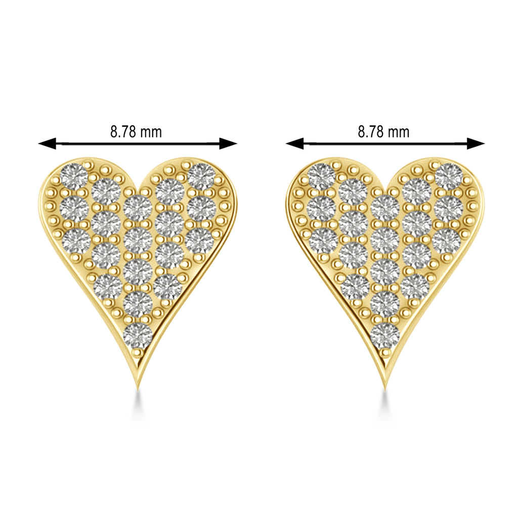 Diamond Pave Elongated Heart Earrings 14k Yellow Gold (0.38ct)