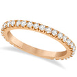 Round Diamond Eternity Wedding Ring 18K Rose Gold Diamond Band (0.58ct) Size 4.5